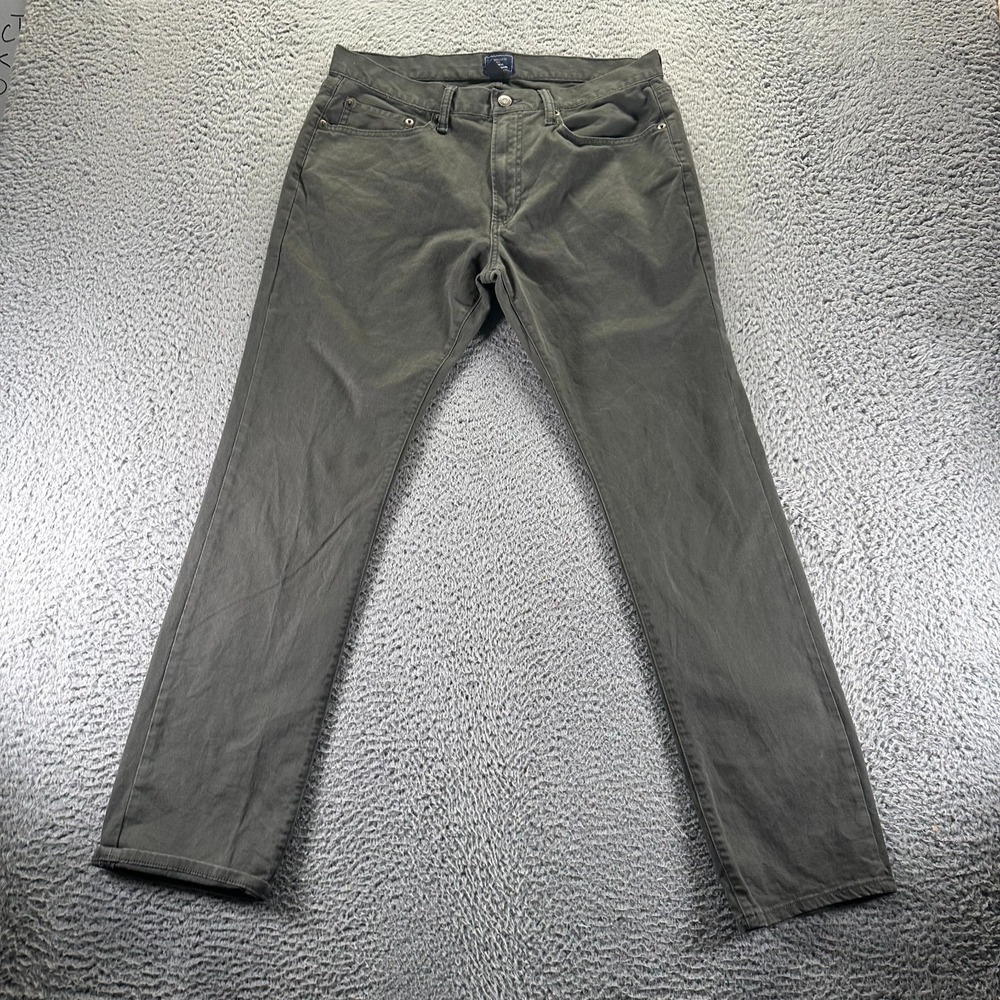 Gap Pant Mens 32x30 Gray Cotton Khakis Straight Slim Stretch Utility Workwear